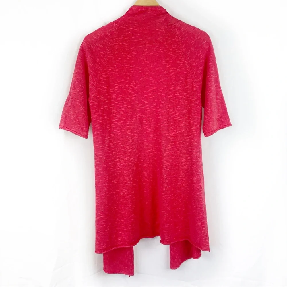 Eileen Fisher Slub Knit Linen Cotton Open Front Cardigan - Picture 4 of 7
